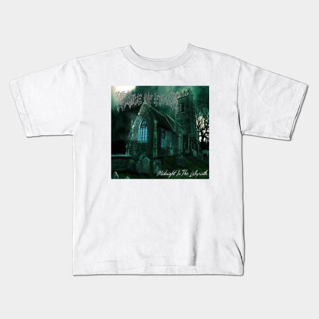 Cradle Of Filth Midnight In The Labyrinth Album Cover Kids T-Shirt by Visionary Canvas